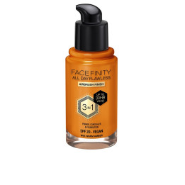 Fond de ten 3 in 1 cu finisaj mat si acoperire completa Max Factor FACEFINITY ALL DAY FLAWLESS 3 IN 1 W91 warm amber 30 ml