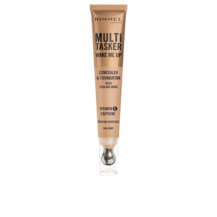 Corector 2 in 1 cu acoperire medie Rimmel London MULTITASKER WAKE ME UP #ivory 20 ml
