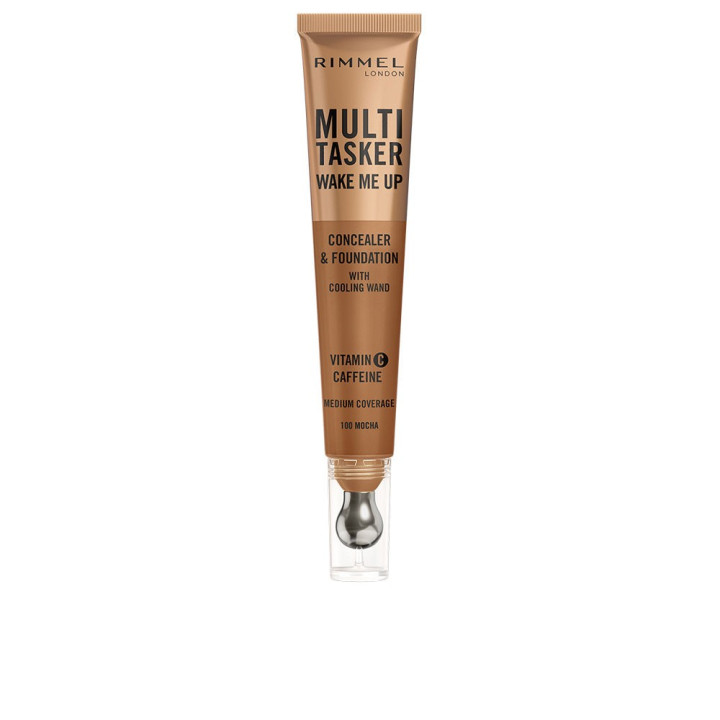 Corector 2 in 1 cu acoperire medie Rimmel London MULTITASKER WAKE ME UP #mocha 20 ml