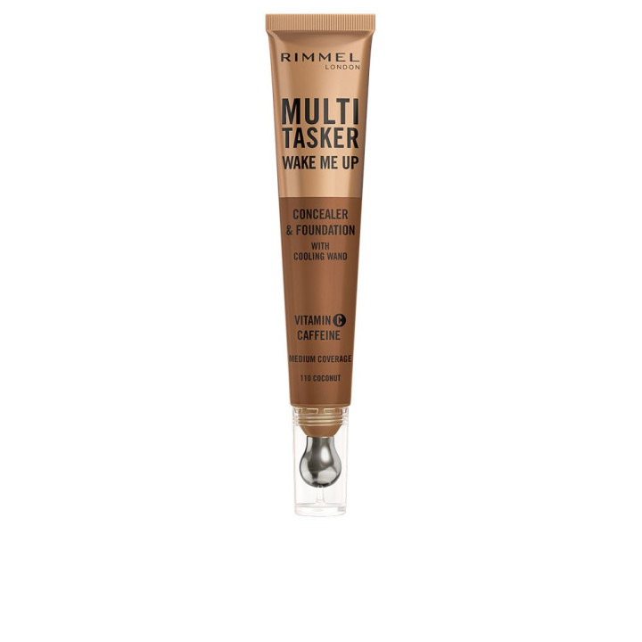 Corector 2 in 1 cu acoperire medie Rimmel London MULTITASKER WAKE ME UP #warm coconut 20 ml