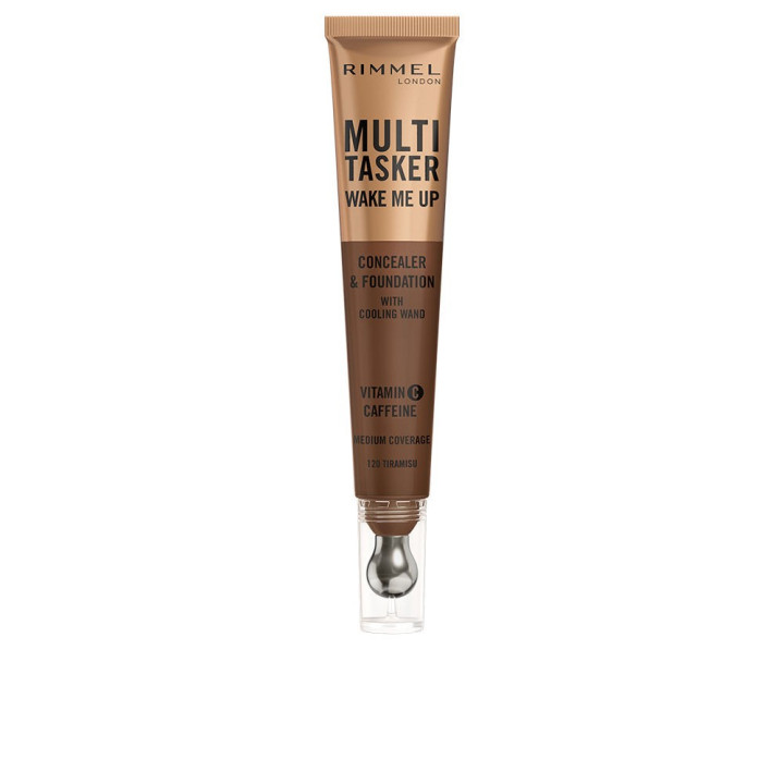 Corector 2 in 1 cu acoperire medie Rimmel London MULTITASKER WAKE ME UP #tiramisu 20 ml