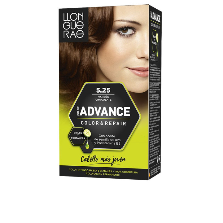 Vopsea de par cu acoperire de lunga durata LLONGUERAS COLOR ADVANCE 5.25 maro ciocolatiu