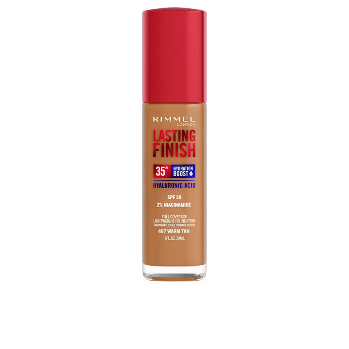 Fond de ten hidratant Rimmel London LASTING FINISH SPF20 #407 warm tan 30 ml