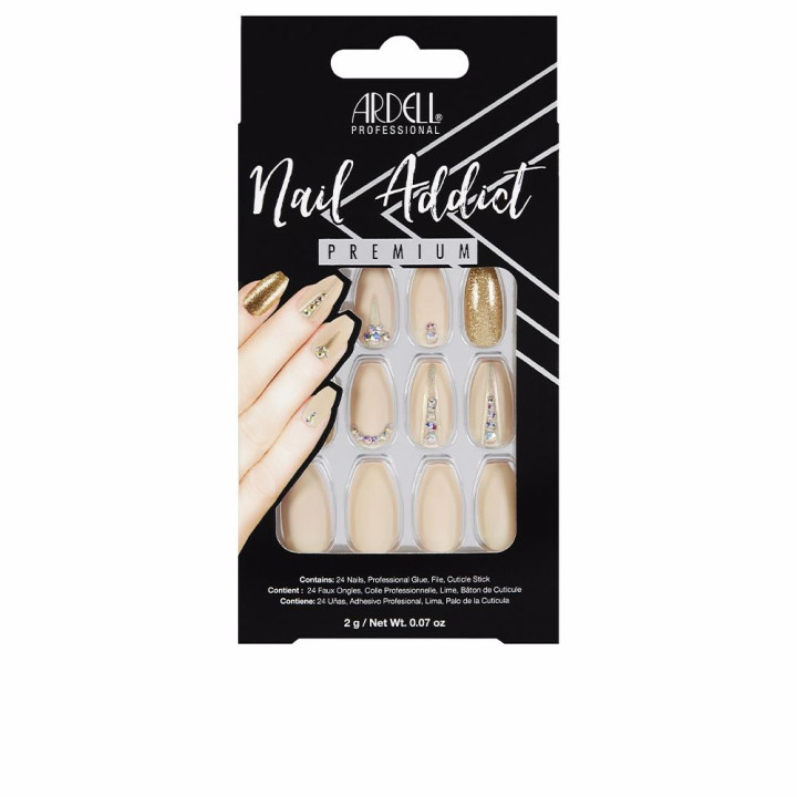 Set complet unghii false Ardell NAIL ADDICT nude jeweled 