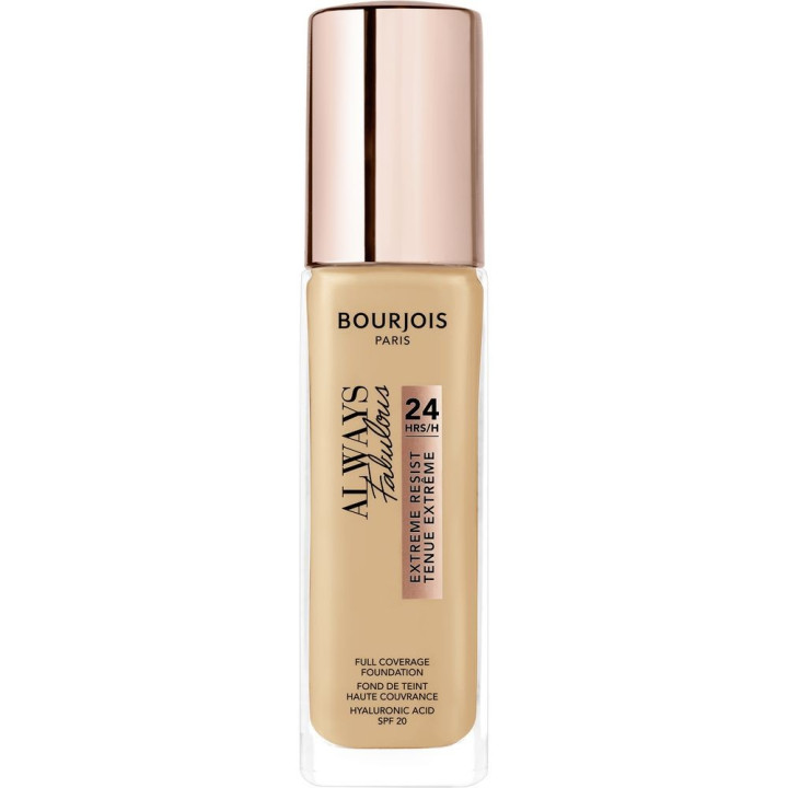 Fond de ten cu acoperire perfecta si rezistenta extrema SPF20 Bourjois Always Fabulous 24H 210 bej deschis 30 ml