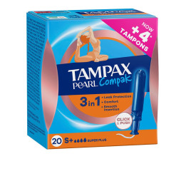Tampoane cu aplicator pentru flux foarte abundent TAMPAX PEARL COMPAK 20 buc