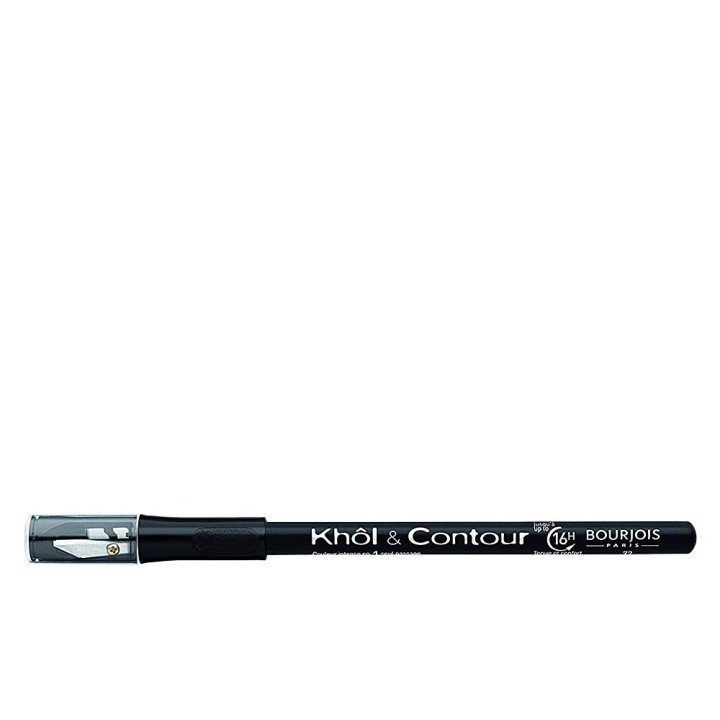 Creion de ochi rezistent la transfer cu ascutitoare integrata Bourjois, Kohl &amp; Contour negru 1.2 g