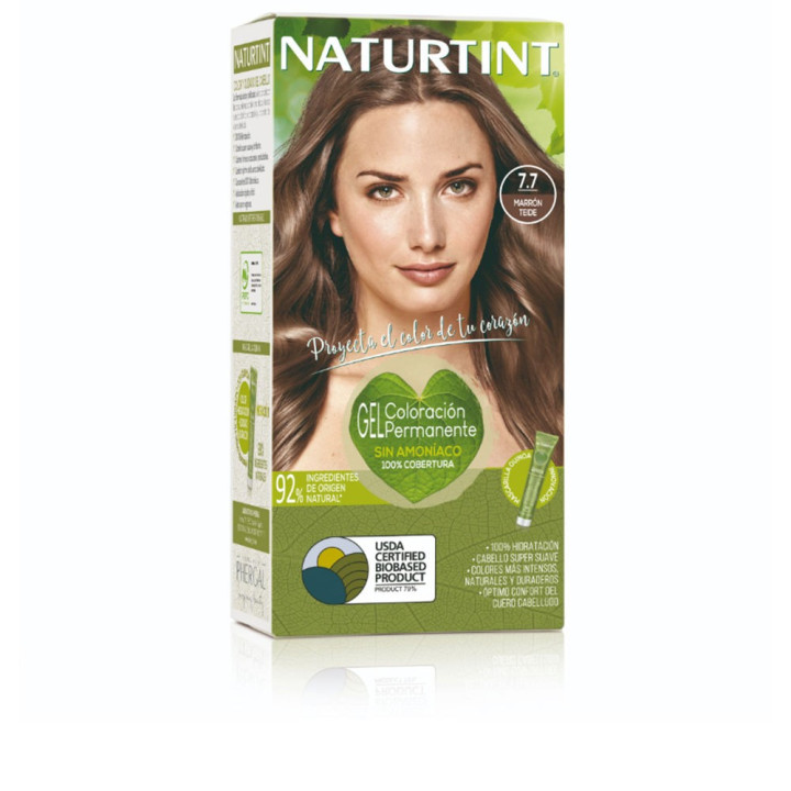Vopsea permanenta pentru par fara amoniac NATURTINT 7.7 marron teide 170 ml