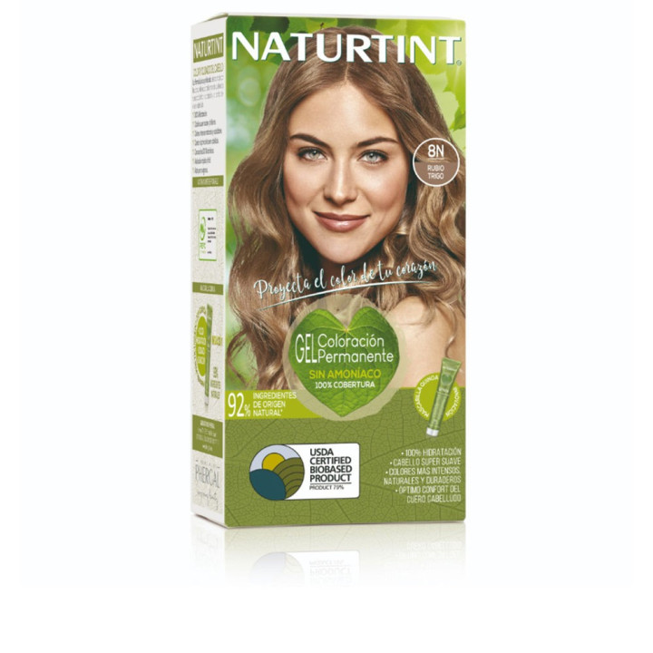 Vopsea permanenta pentru par fara amoniac NATURTINT 8N rubio trigo 170 ml