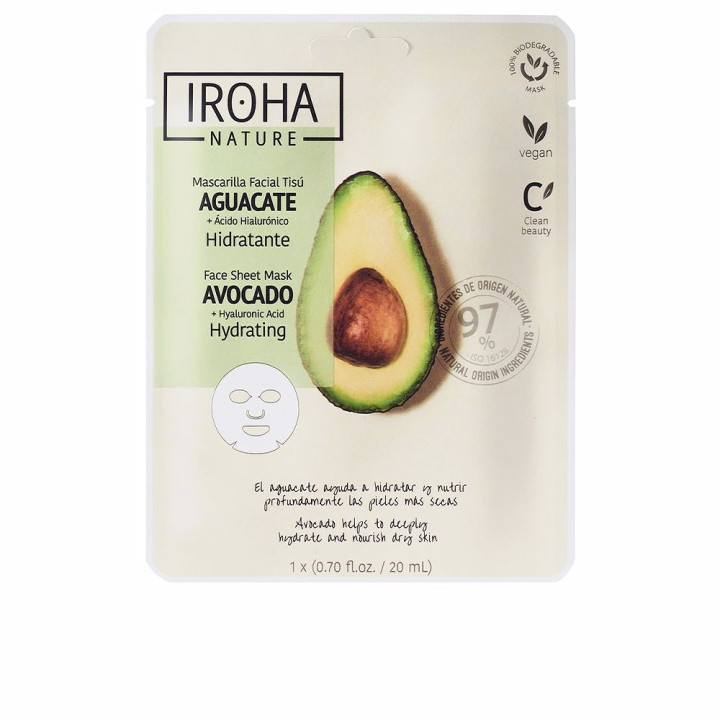 Masca faciala cu extract de avocado IROHA NATURE MASK 1 buc