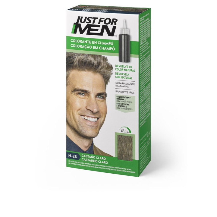 Sampon nuantator pentru barbati JUST FOR MEN COLORANTE castaniu deschis 30 ml