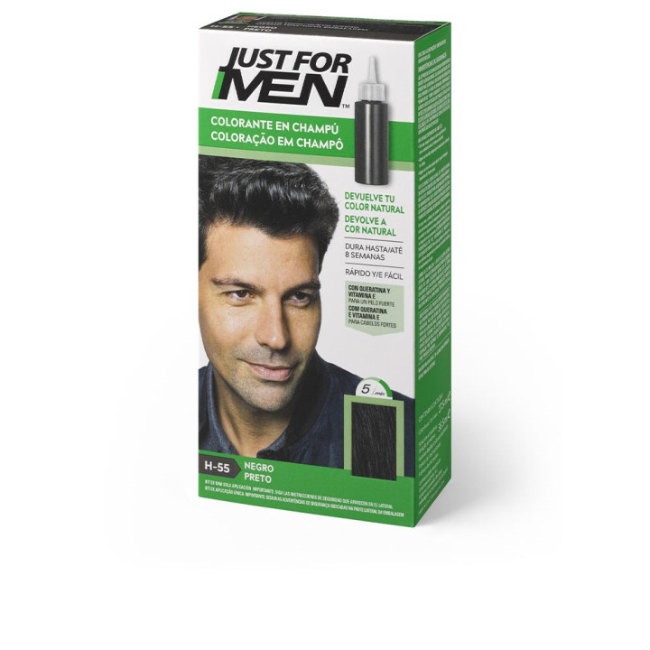 Sampon nuantator pentru barbati JUST FOR MEN COLORANTE negru 30 ml