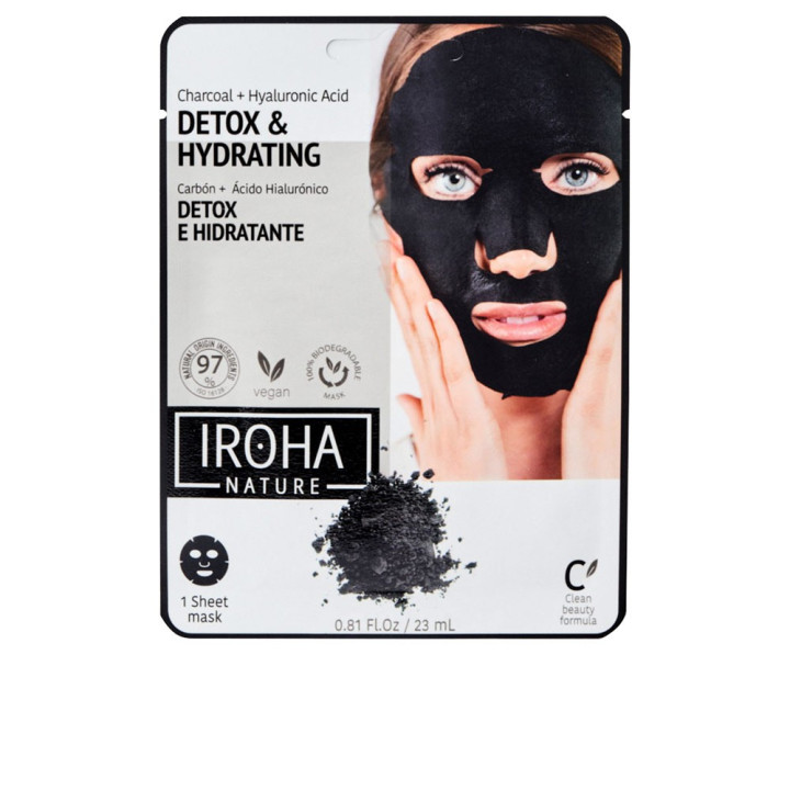 Masca faciala tip servetel IROHA DETOX CHARCOAL BLACK 1 buc