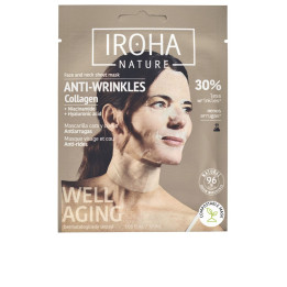 Masca faciala tip servetel cu colagen IROHA 100% COTTON FACE &amp; NECK MASK 30 ml