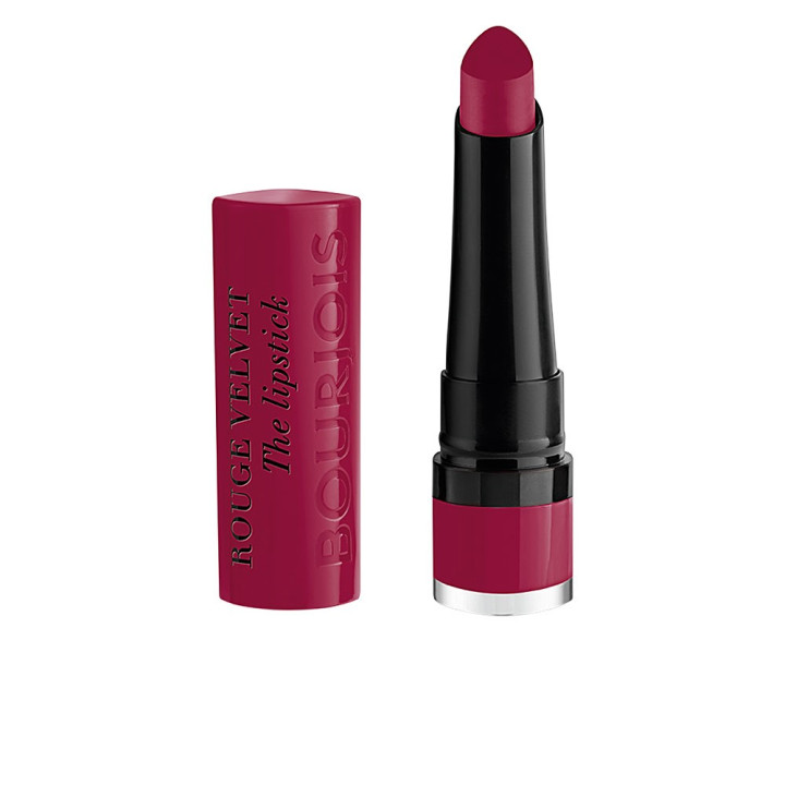 Ruj mat cu textura catifelata si confort de lunga durata Bourjois Rouge Velvet The Lipstick 10 visiniu-mov 2.4 g