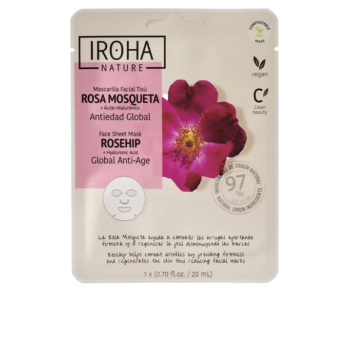 Masca faciala hidratanta IROHA ROSA MOSQUETA 1 buc