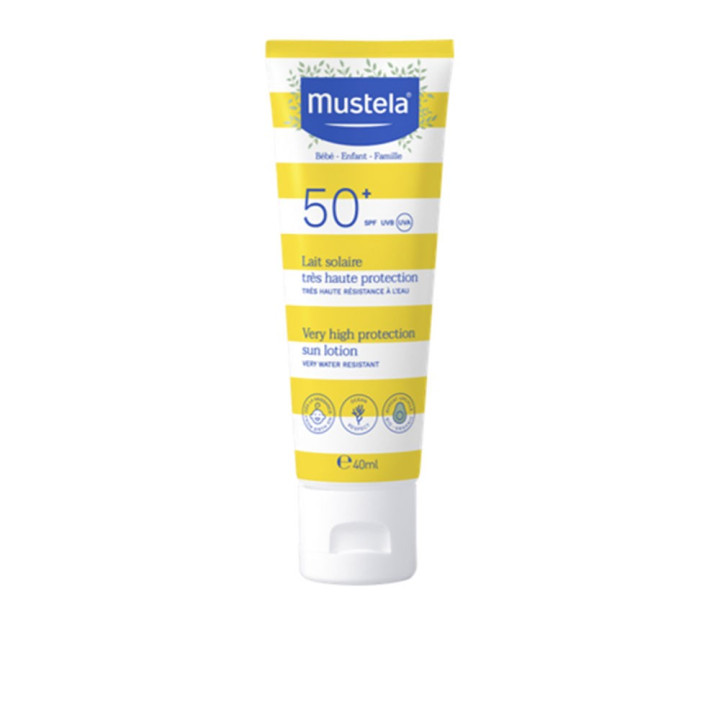 Lapte de corp cu protectie solara foarte mare pentru intreaga familie Mustela BEBÉ-NIÑO SOL SPF50+ 40 ml