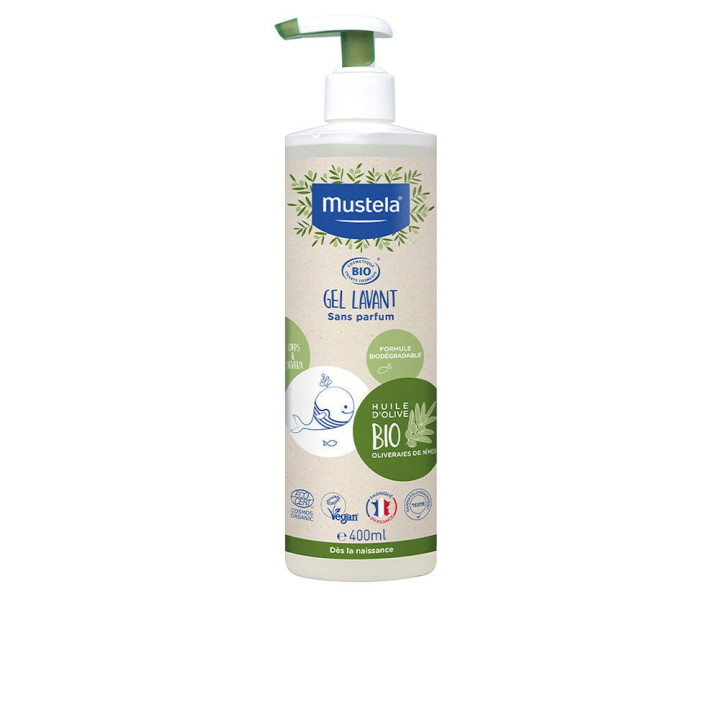 Gel de dus 2 in 1 pentru bebelusi si copii Mustela BIO 400 ml