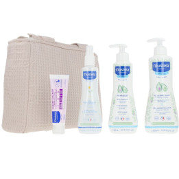 Set complet pentru ingrijirea pielii bebelusilor Mustela BOLSA CARRITO BEIGE 5 buc