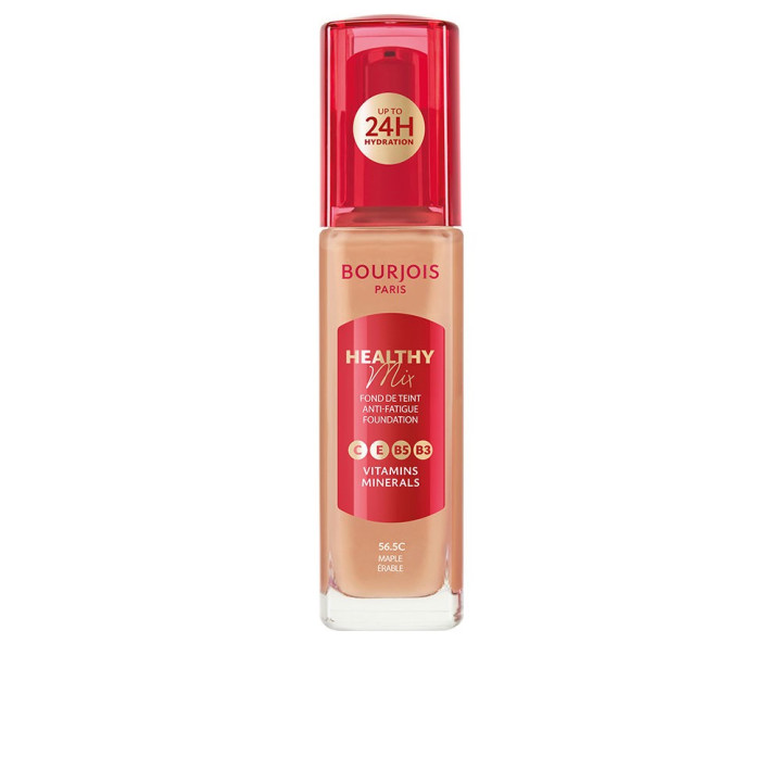 Fond de ten hidratant si iluminator cu acoperire medie Bourjois HEALTHY MIX 50.5N light ivory 30 ml 56.5C maple 30ml