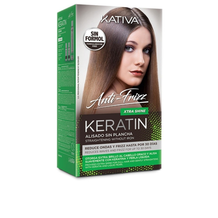 Set pentru indreptarea parului KATIVA KERATIN ANTI-FRIZZ 3 buc