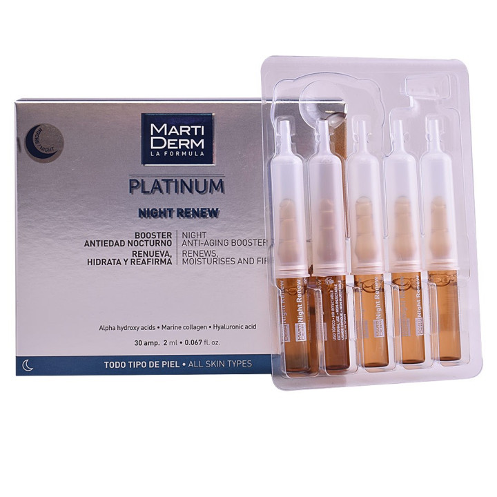 Set Fiole regeneratoare si anti-imbatranire pentru ten MARTIDERM PLATINUM NIGHT RENEW 60 ml