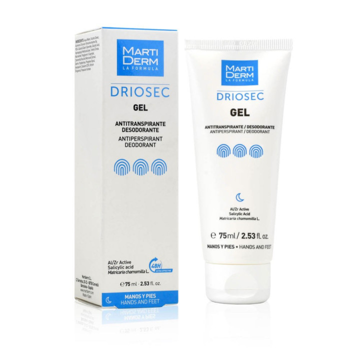 Gel antiperspirant pentru maini si picioare MARTIDERM DRIOSEC 75 ml