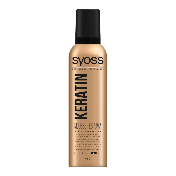 Spuma pentru par flexibil si stralucitor Syoss KERATIN 250 ml