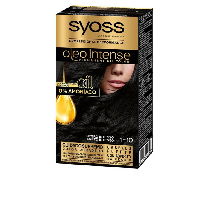 Vopsea de par fara amoniac Syoss OLEO INTENSE 1.10 negru intens