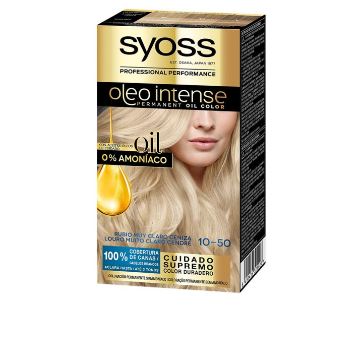 Vopsea de par fara amoniac Syoss OLEO INTENSE 10.50 blond cenusiu deschis