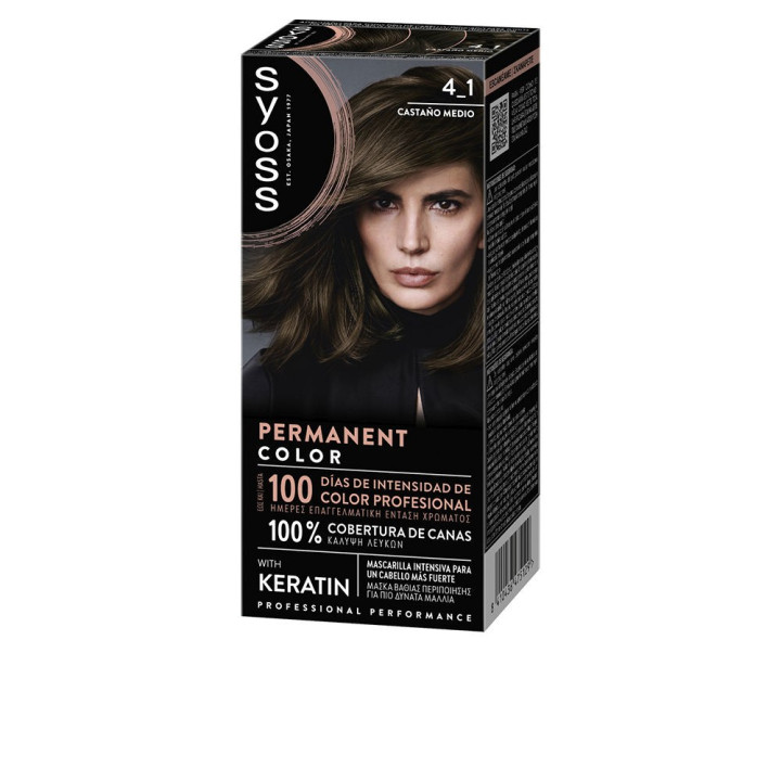 Vopsea permanenta de par Syoss PERMANENT COLOR 4.1 castaniu mediu 
