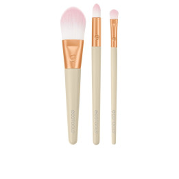 Set de pensule pentru machiajul tenului ecoTOOLS READY GLOW 3 buc