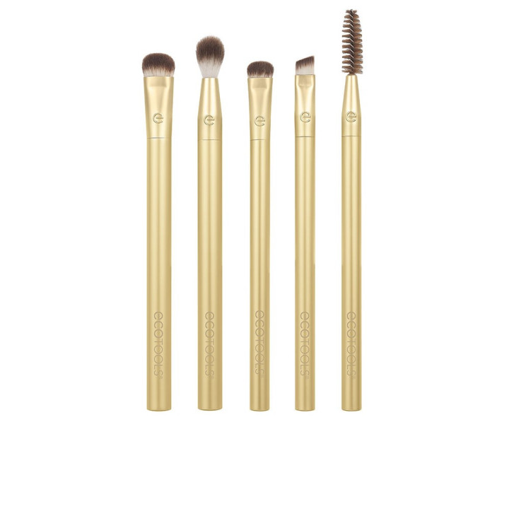 Set pensule pentru machiajul ochilor ecoTOOLS PRECIOUS METALS BRIGHTENING 5 buc