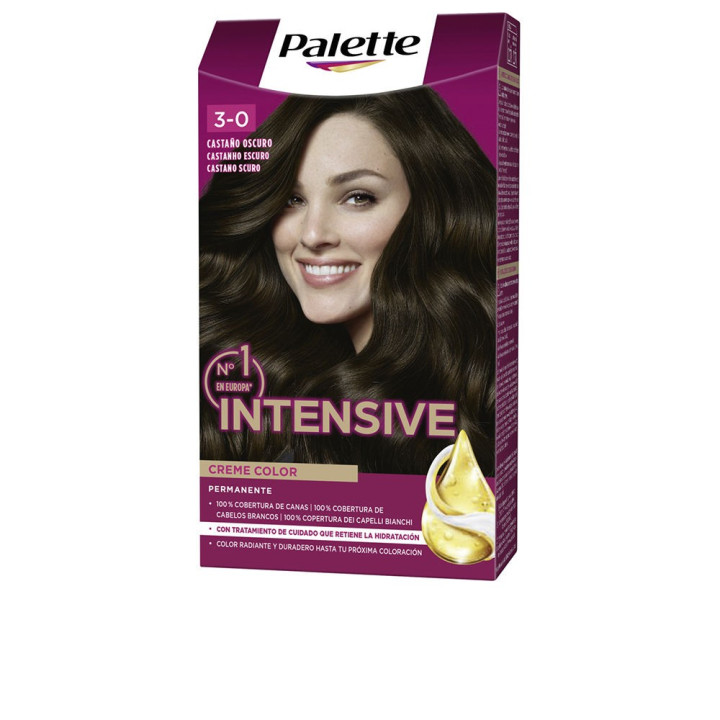 Vopsea de par permanenta pentru culoare intensa Palette INTENSIVE 3 maro inchis 1 buc