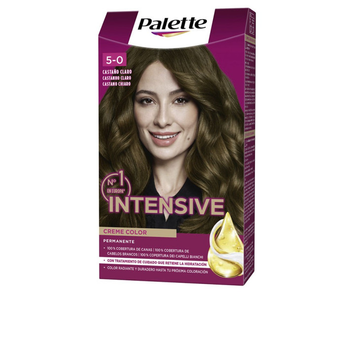Vopsea de par permanenta pentru culoare intensa Palette INTENSIVE 5 castaniu deschis 1 buc