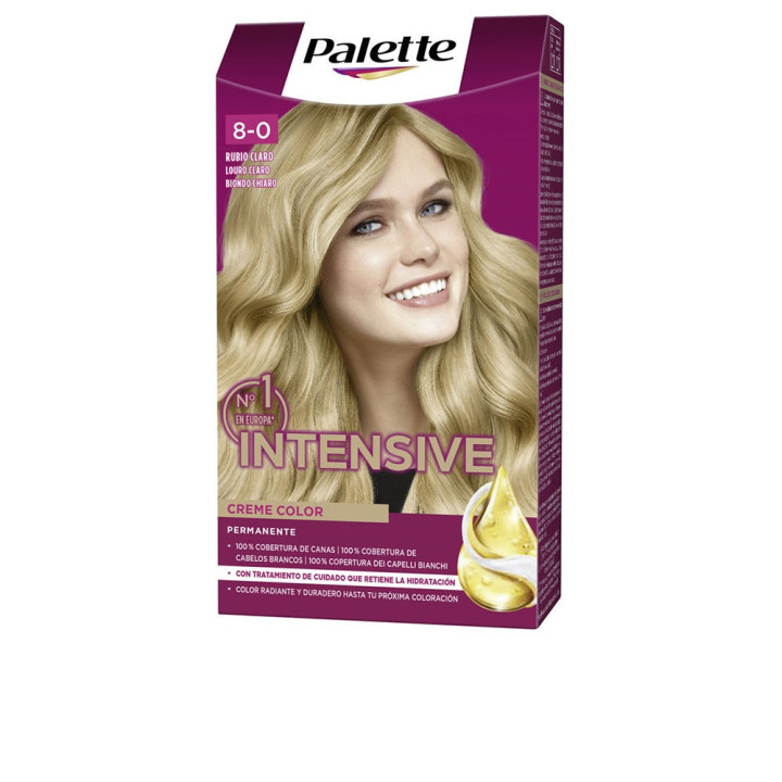 Vopsea de par permanenta pentru culoare intensa Palette INTENSIVE 8 blond deschis 1 buc