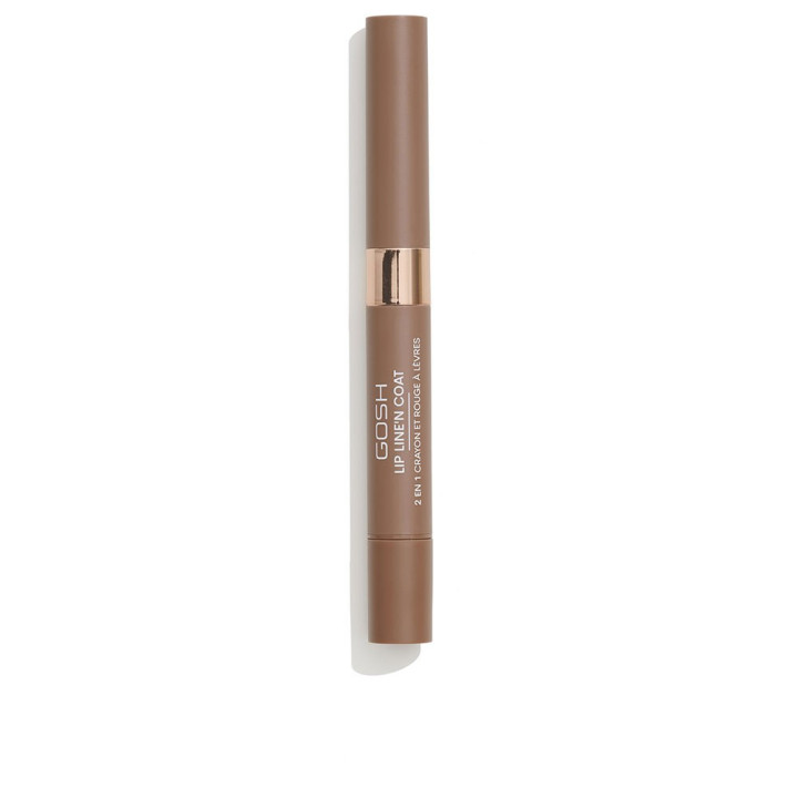 Ruj 2 in 1 cu efect de volum GOSH LIP LINE'N COAT 004 caramel toffee 2 ml