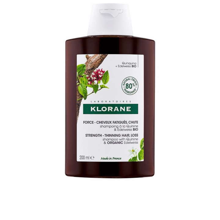 Sampon anti-cadere pentru par deteriorat KLORANE A LA QUININA Y EDELWEISS BIO 200 ml