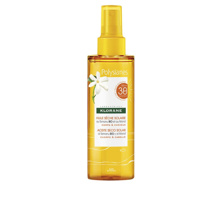 Ulei multifunctional pentru par si corp KLORANE POLYSIANES MONOÏ Y TAMANU BIO SPF30 200 ml