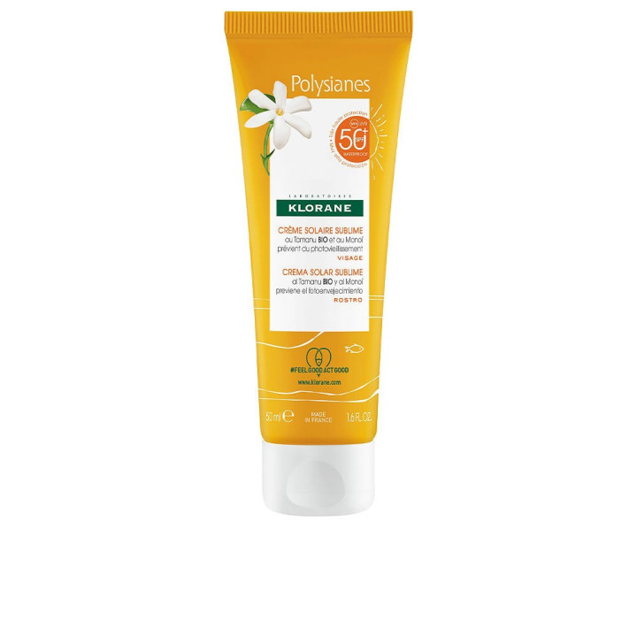 Crema de corp cu protectie solara KLORANE POLYSIANES MONOÏ Y TAMANU BIO SPF50+ 50 ml