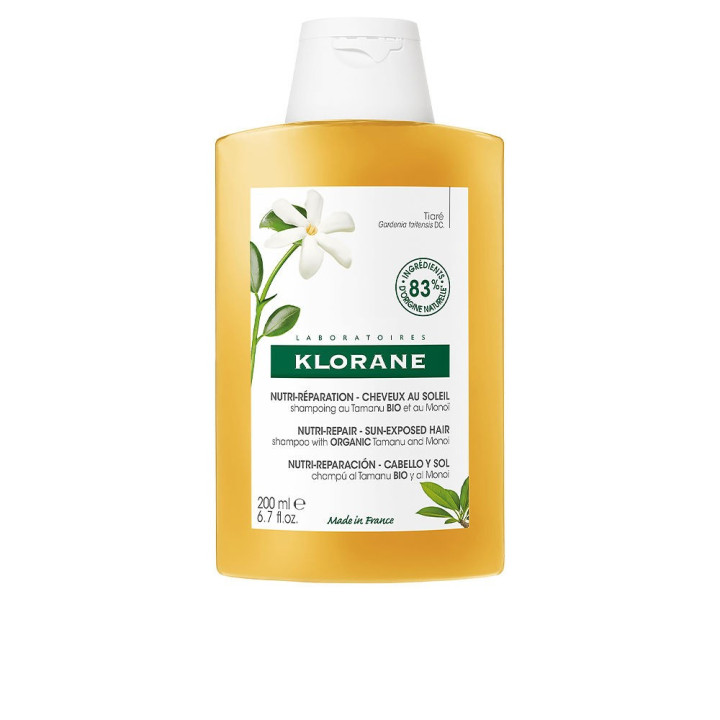 Sampon hranitor pentru parul expus la soare KLORANE POLYSIANES MONOÏ Y TAMANU BIO 200 ml