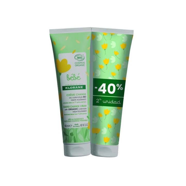 Crema protectoare pentru zona scutecului Klorane BÉBÉ BIO 2 x 100 ml