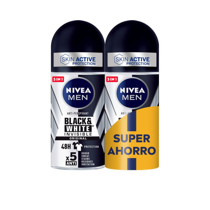 MEN BLACK &amp; WHITE INVISIBLE ORIGINAL roll on pack 2 x 50 ml