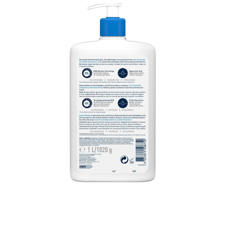 Lotiune hidratanta pentru ten uscat CeraVe LOCIÓN HIDRATANTE 1000 ml