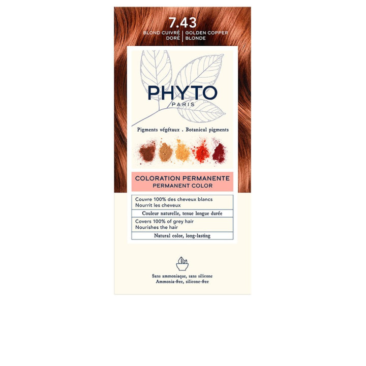 Vopsea permanenta pentru par PHYTO PARIS PHYTOCOLOR 7.43 blond auriu aramiu 1 buc