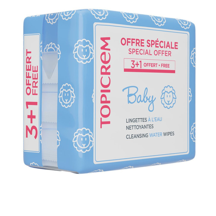 BABY water-based cleansing wipes, pack of 4 x 60 units